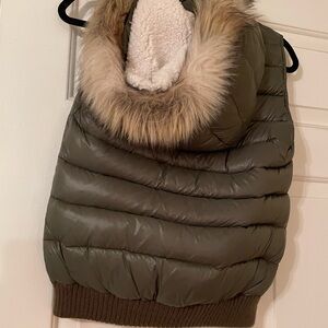 Faux Fur Hooded Puffer Vest